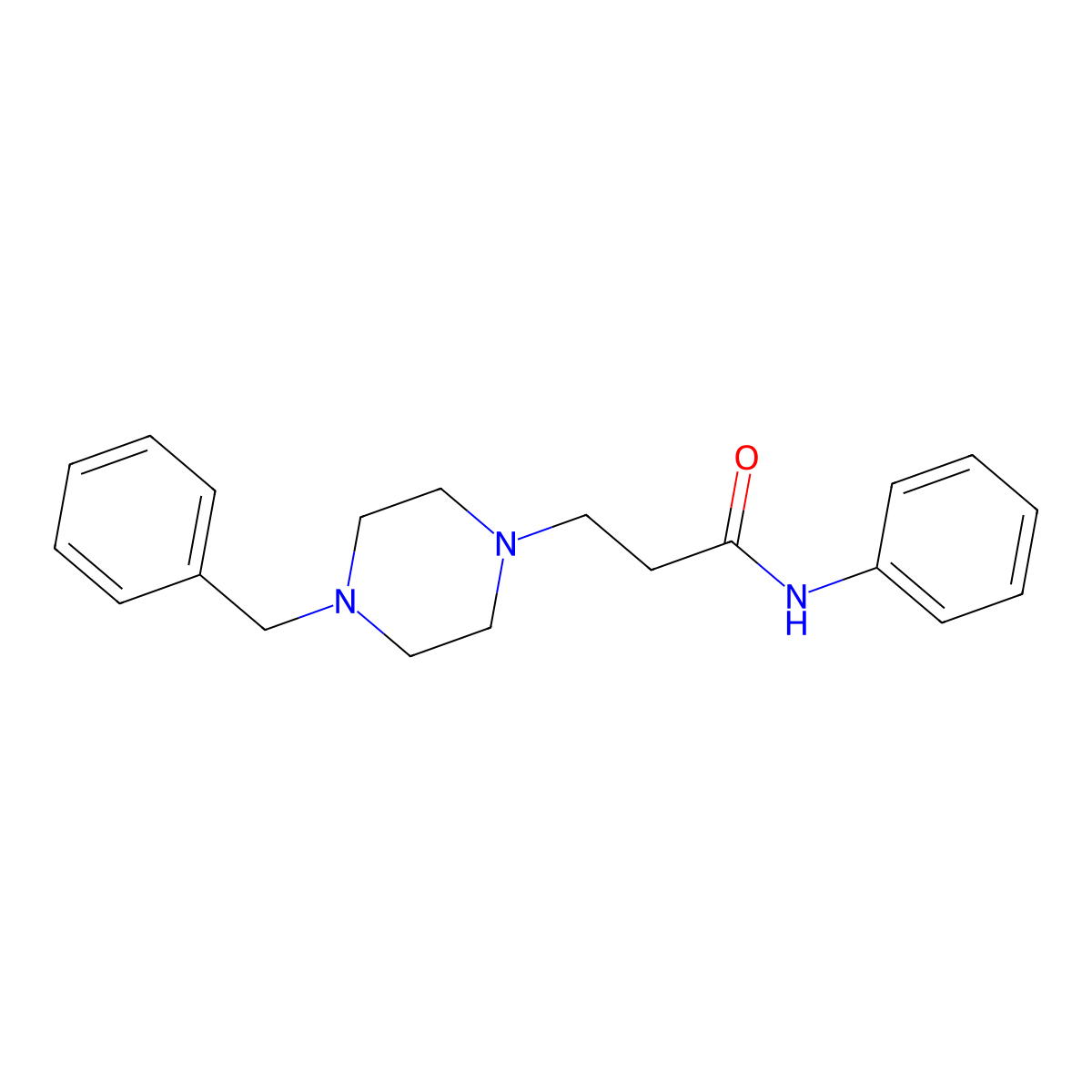 3-(4-benzylpiperazin-1-yl)-N-phenylpropanamide molecular structure, CAS 100222-06-8