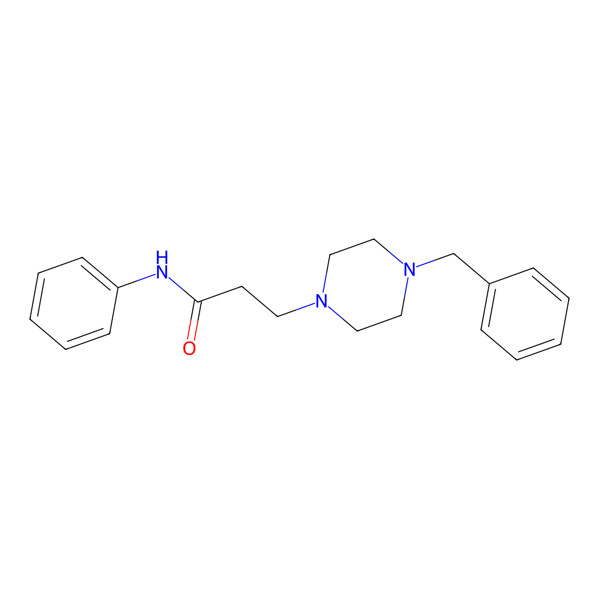 3-(4-benzylpiperazin-1-yl)-N-phenylpropanamide molecular structure, CAS 100222-06-8