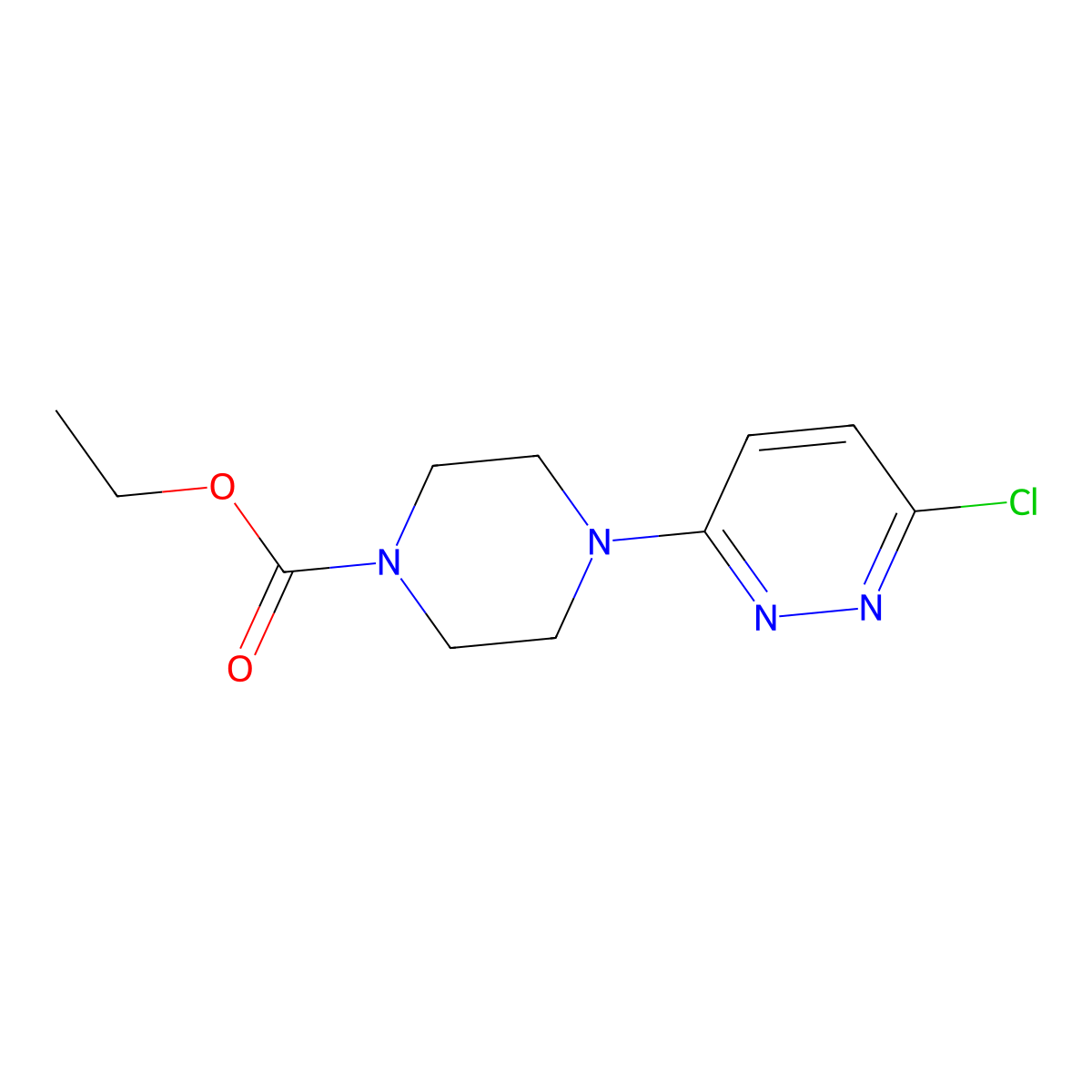 Ethyl 4-(6-chloropyridazin-3-yl)piperazine-1-carboxylate molecular structure, CAS 100224-52-0