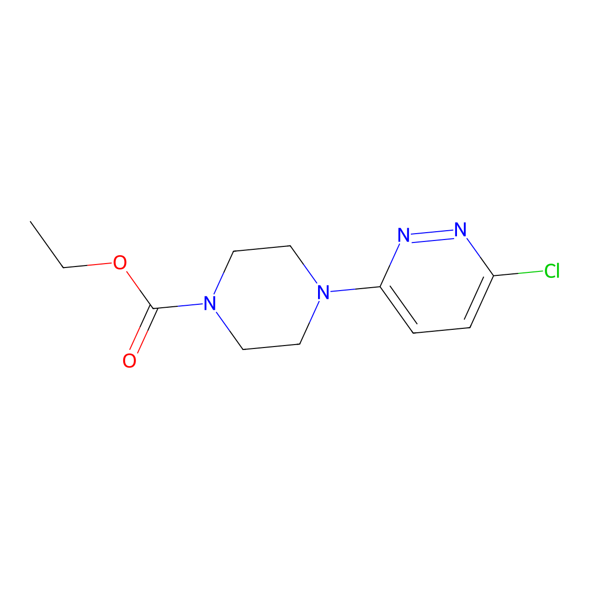 Ethyl 4-(6-chloropyridazin-3-yl)piperazine-1-carboxylate molecular structure, CAS 100224-52-0