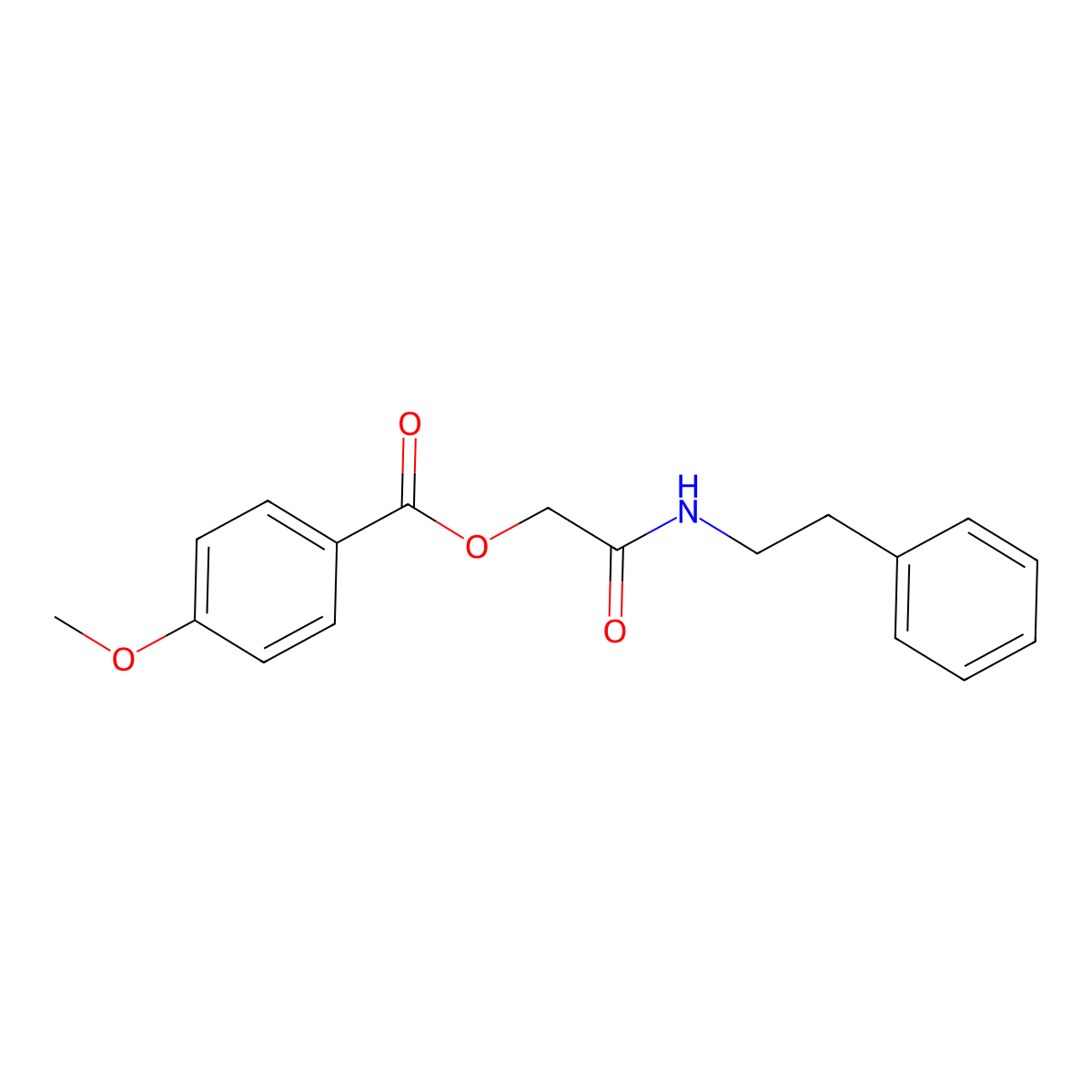2-Oxo-2-(phenethylamino)ethyl 4-methoxybenzoate molecular structure, CAS 1002242-01-4