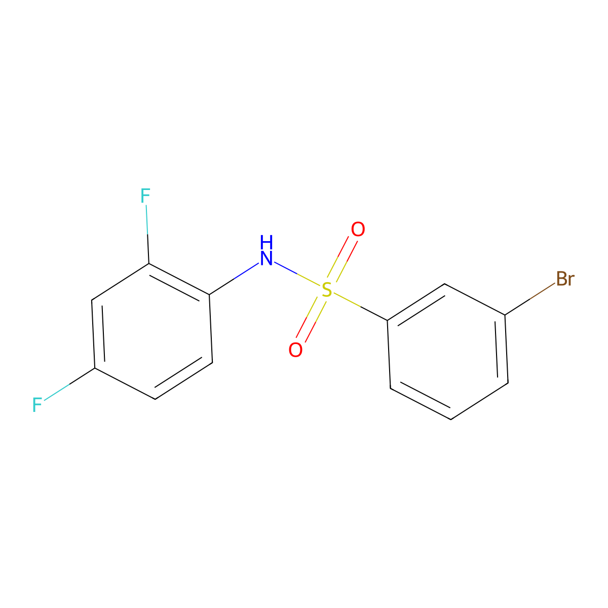 3-bromo-N-(2,4-difluorophenyl)benzenesulfonamide molecular structure, CAS 1002244-24-7