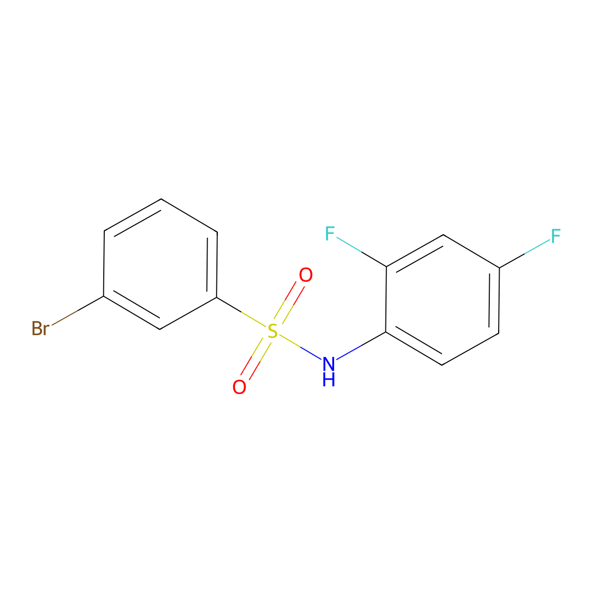 3-bromo-N-(2,4-difluorophenyl)benzenesulfonamide molecular structure, CAS 1002244-24-7