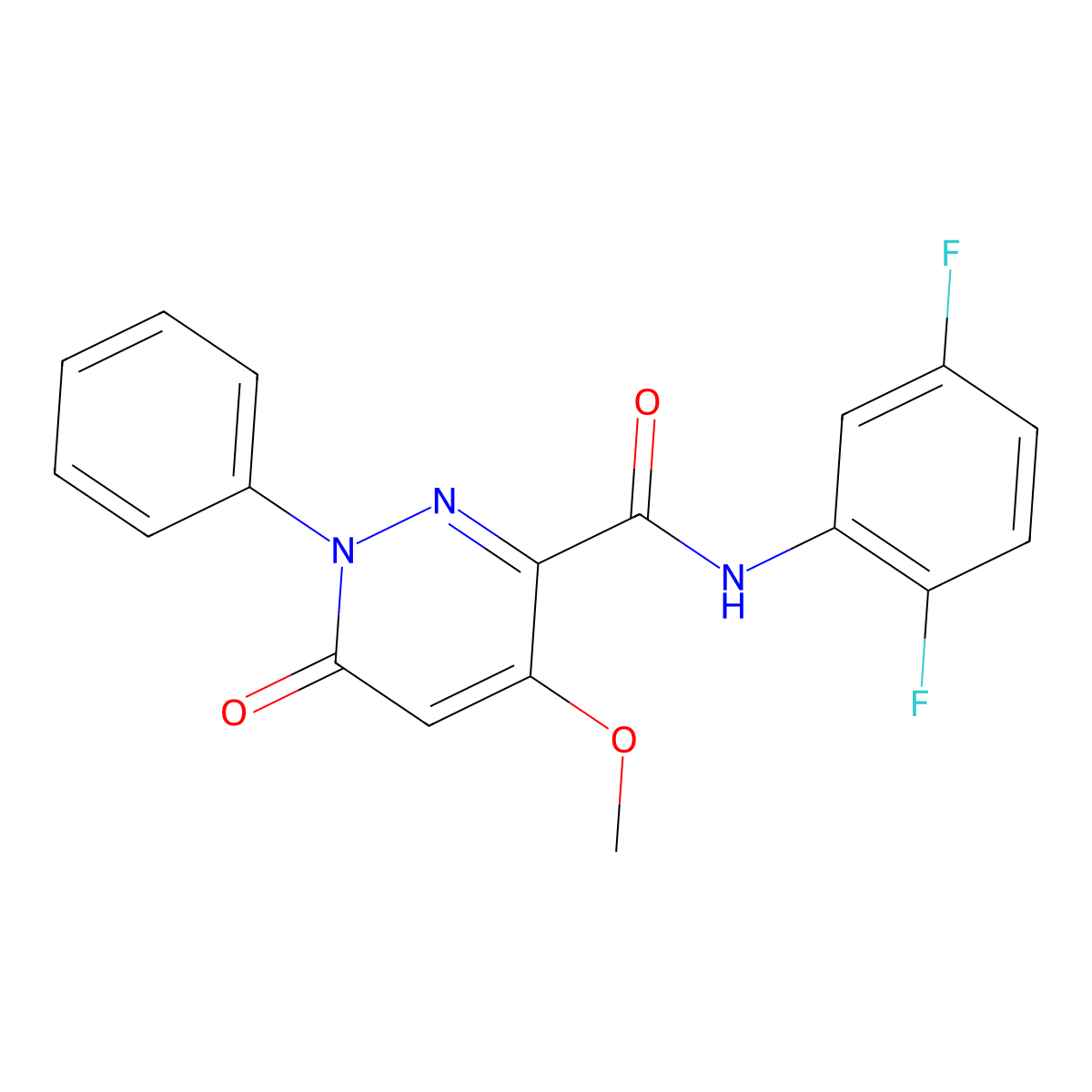 N-(2,5-difluorophenyl)-4-methoxy-6-oxo-1-phenyl-1,6-dihydropyridazine-3-carboxamide molecular structure, CAS 1002254-60-5