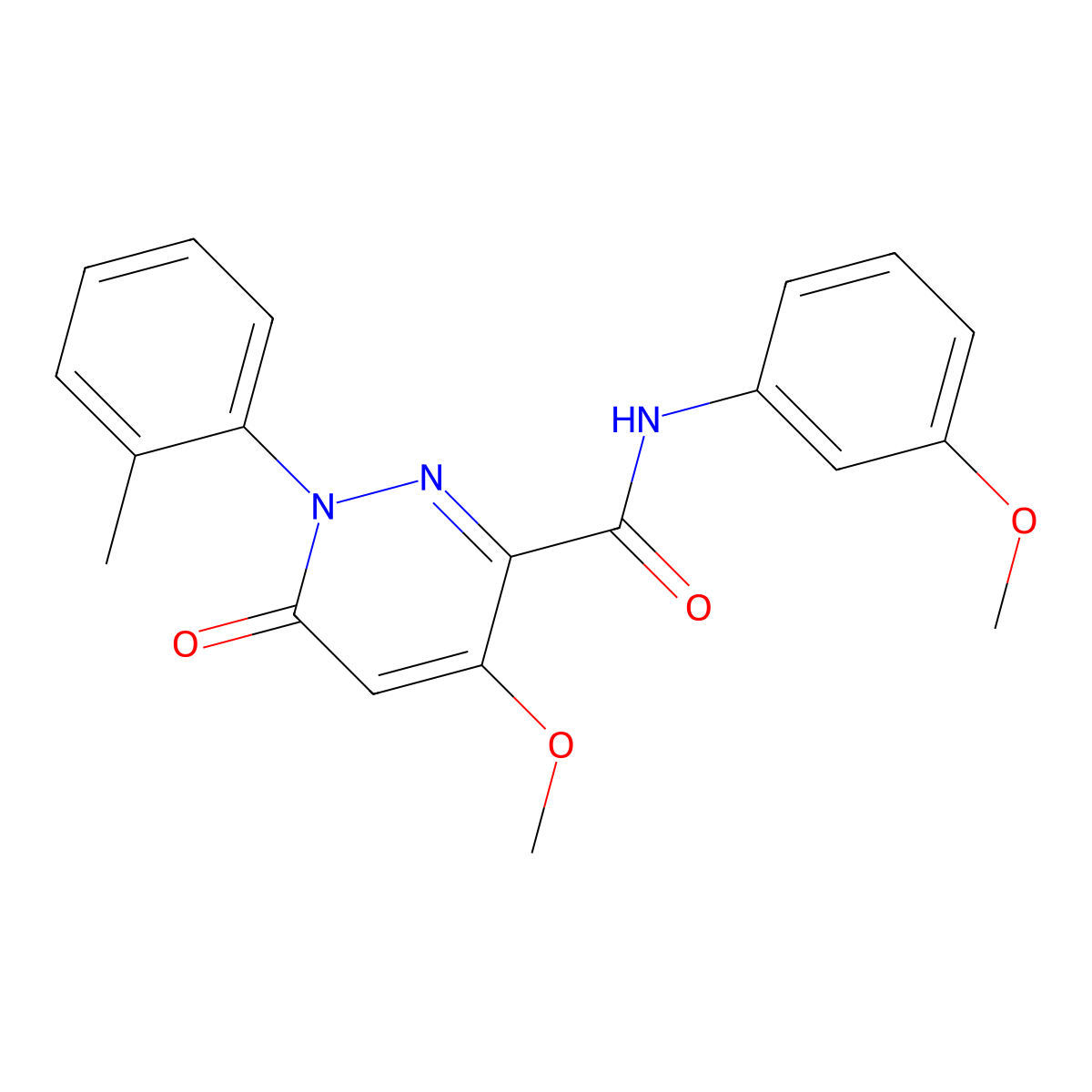 4-methoxy-N-(3-methoxyphenyl)-1-(2-methylphenyl)-6-oxo-1,6-dihydropyridazine-3-carboxamide molecular structure, CAS 1002254-98-9