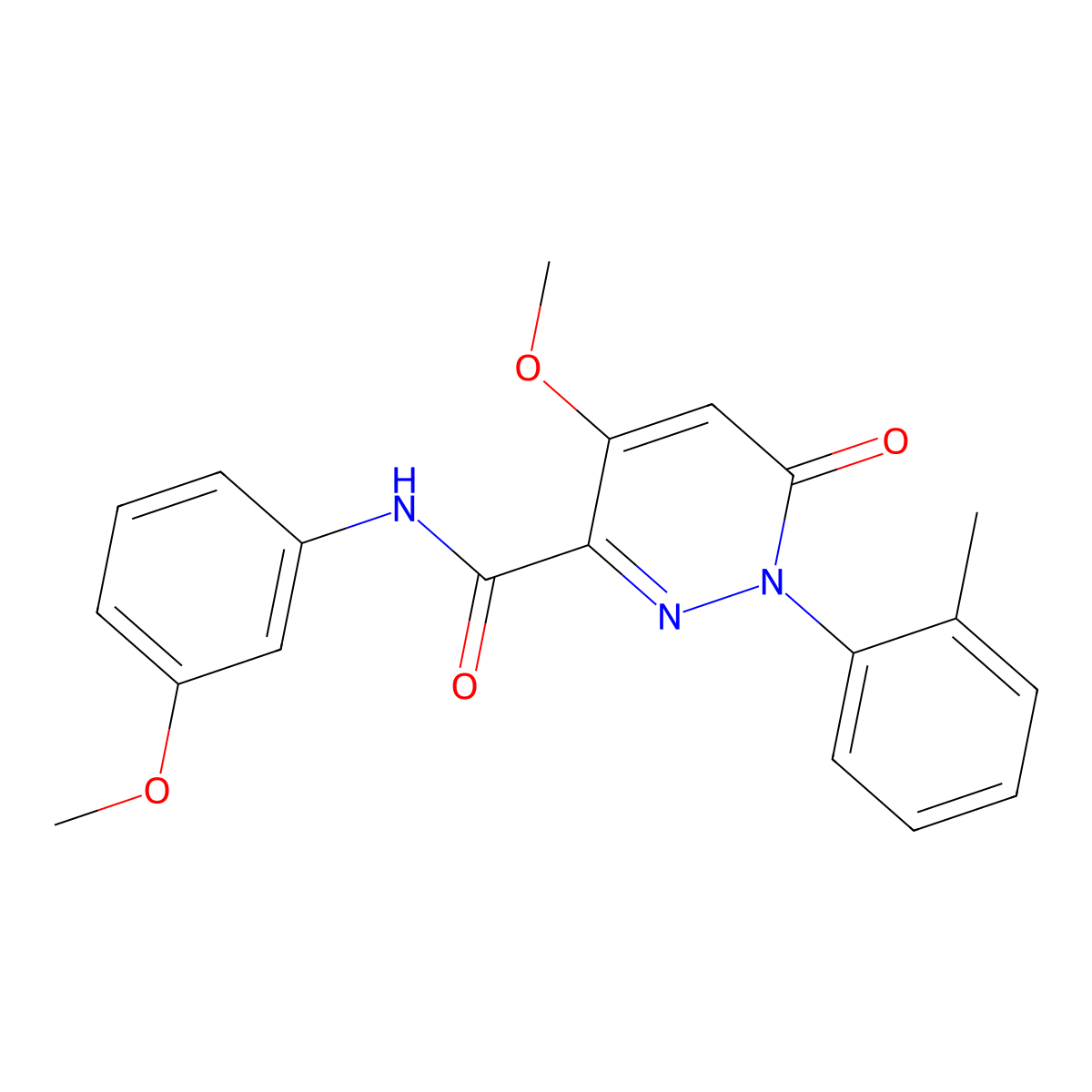 4-methoxy-N-(3-methoxyphenyl)-1-(2-methylphenyl)-6-oxo-1,6-dihydropyridazine-3-carboxamide molecular structure, CAS 1002254-98-9