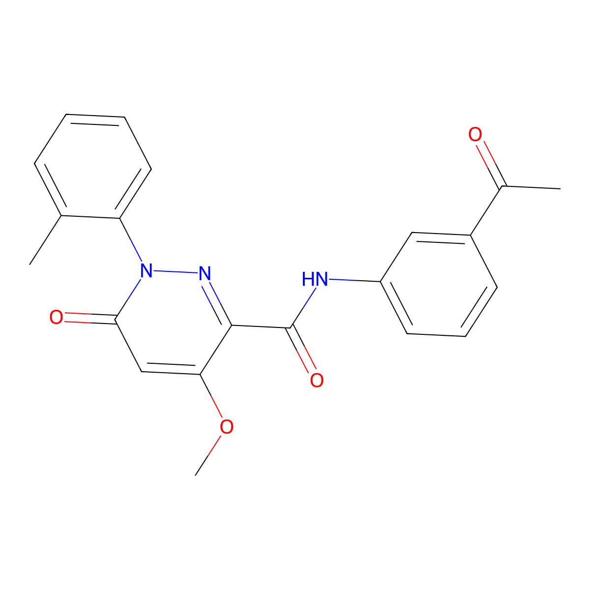 N-(3-acetylphenyl)-4-methoxy-1-(2-methylphenyl)-6-oxo-1,6-dihydropyridazine-3-carboxamide molecular structure, CAS 1002255-03-9
