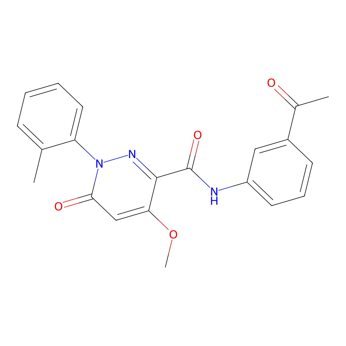 N-(3-acetylphenyl)-4-methoxy-1-(2-methylphenyl)-6-oxo-1,6-dihydropyridazine-3-carboxamide molecular structure, CAS 1002255-03-9