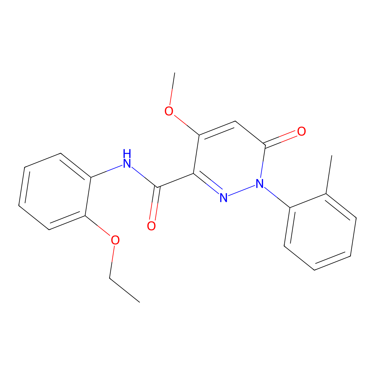 N-(2-ethoxyphenyl)-4-methoxy-1-(2-methylphenyl)-6-oxo-1,6-dihydropyridazine-3-carboxamide molecular structure, CAS 1002255-29-9