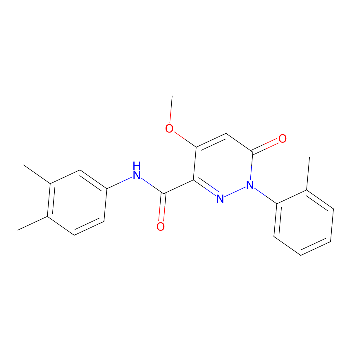 N-(3,4-dimethylphenyl)-4-methoxy-1-(2-methylphenyl)-6-oxo-1,6-dihydropyridazine-3-carboxamide molecular structure, CAS 1002255-32-4