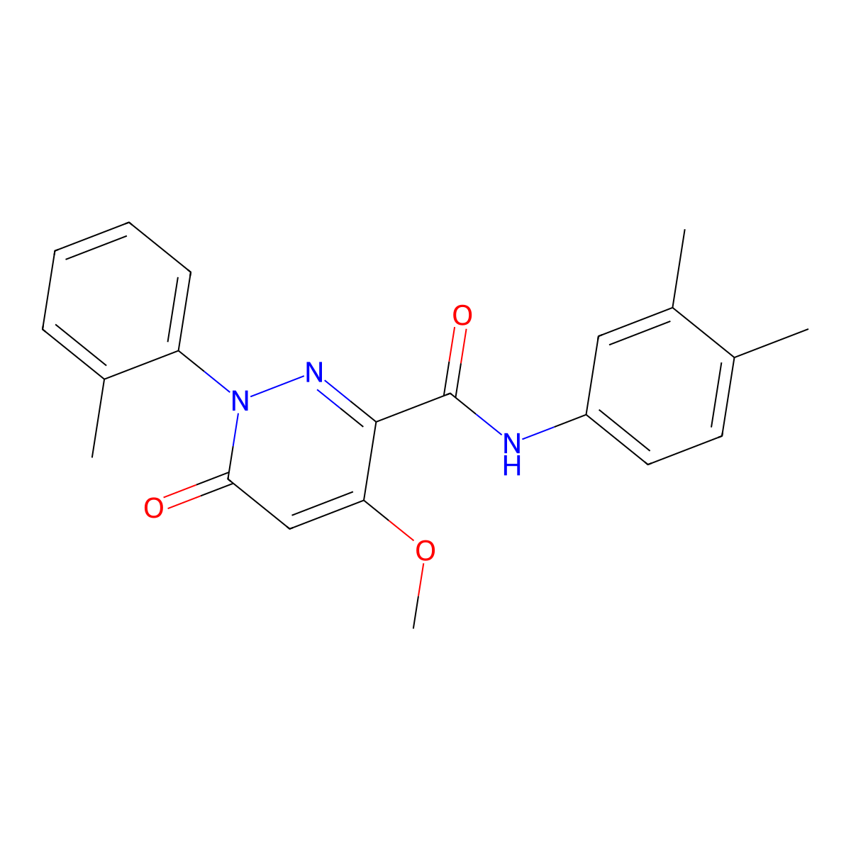 N-(3,4-dimethylphenyl)-4-methoxy-1-(2-methylphenyl)-6-oxo-1,6-dihydropyridazine-3-carboxamide molecular structure, CAS 1002255-32-4