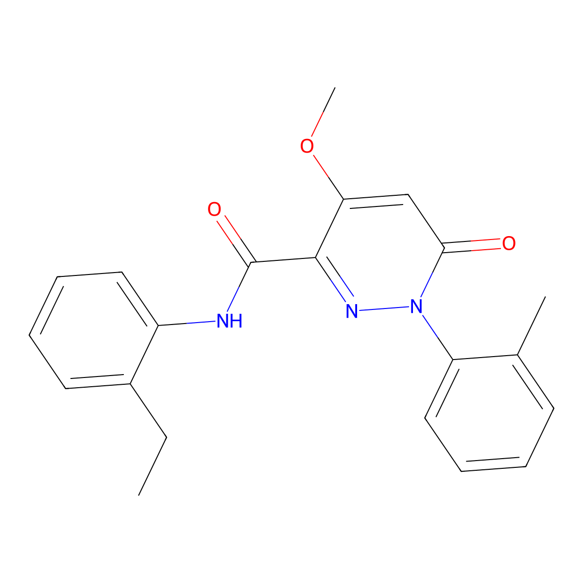 N-(2-ethylphenyl)-4-methoxy-1-(2-methylphenyl)-6-oxopyridazine-3-carboxamide molecular structure, CAS 1002255-38-0