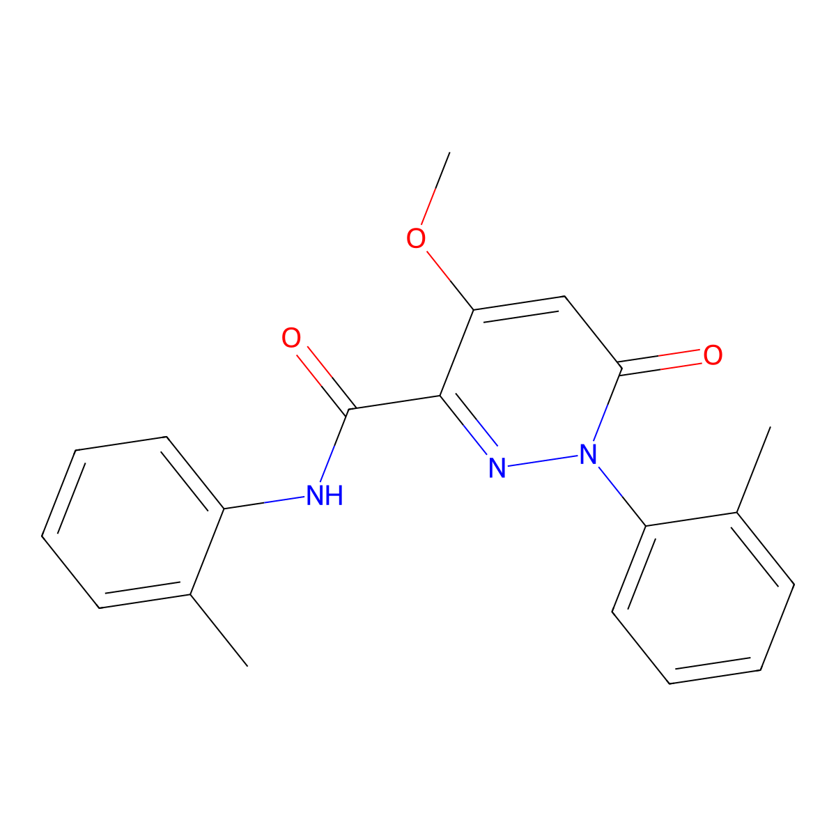 4-methoxy-N,1-bis(2-methylphenyl)-6-oxo-1,6-dihydropyridazine-3-carboxamide molecular structure, CAS 1002255-47-1