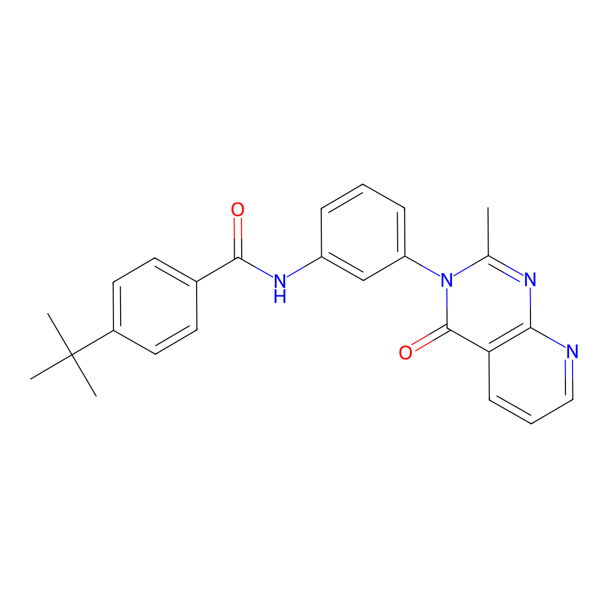 4-tert-butyl-N-[3-(2-methyl-4-oxopyrido[2,3-d]pyrimidin-3-yl)phenyl]benzamide molecular structure, CAS 1002256-90-7