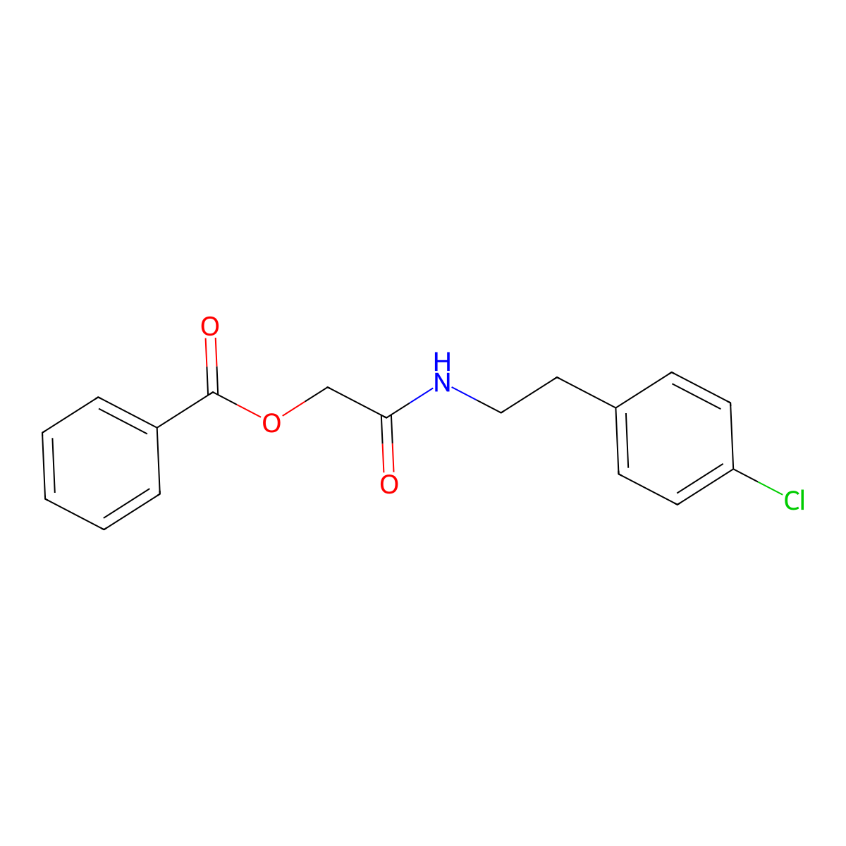 [2-[2-(4-Chlorophenyl)ethylamino]-2-oxoethyl] benzoate molecular structure, CAS 1002280-01-4