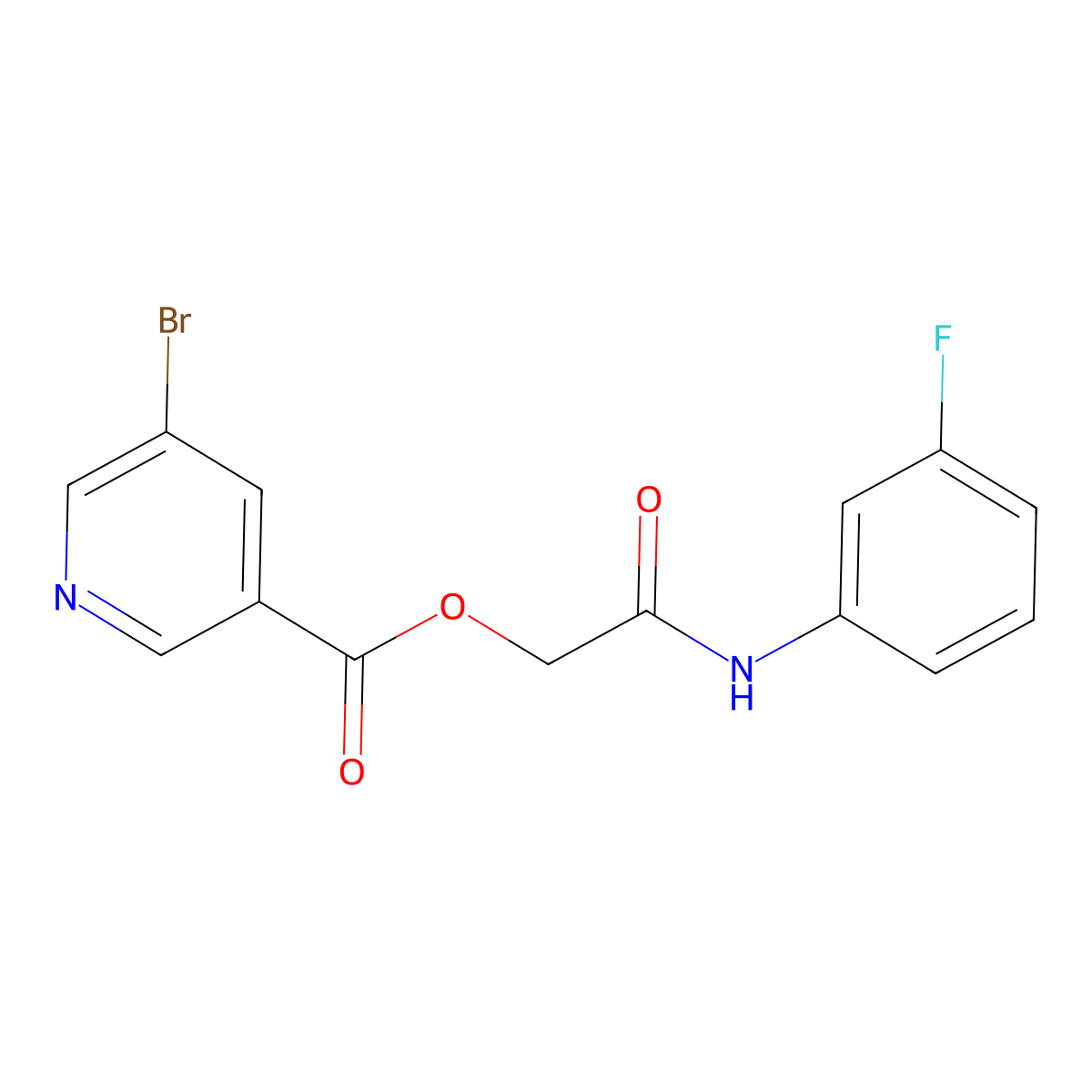 [2-(3-Fluoroanilino)-2-oxoethyl] 5-bromopyridine-3-carboxylate molecular structure, CAS 1002281-65-3