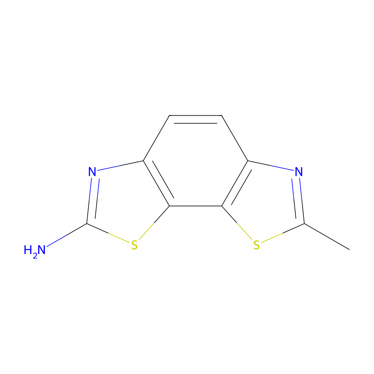 7-Methyl-benzo[1,2-d:4,3-d']bisthiazol-2-ylamine molecular structure, CAS 10023-29-7