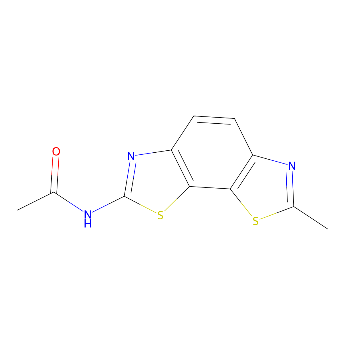 N-(7-methyl-[1,3]thiazolo[4,5-g][1,3]benzothiazol-2-yl)acetamide molecular structure, CAS 10023-30-0