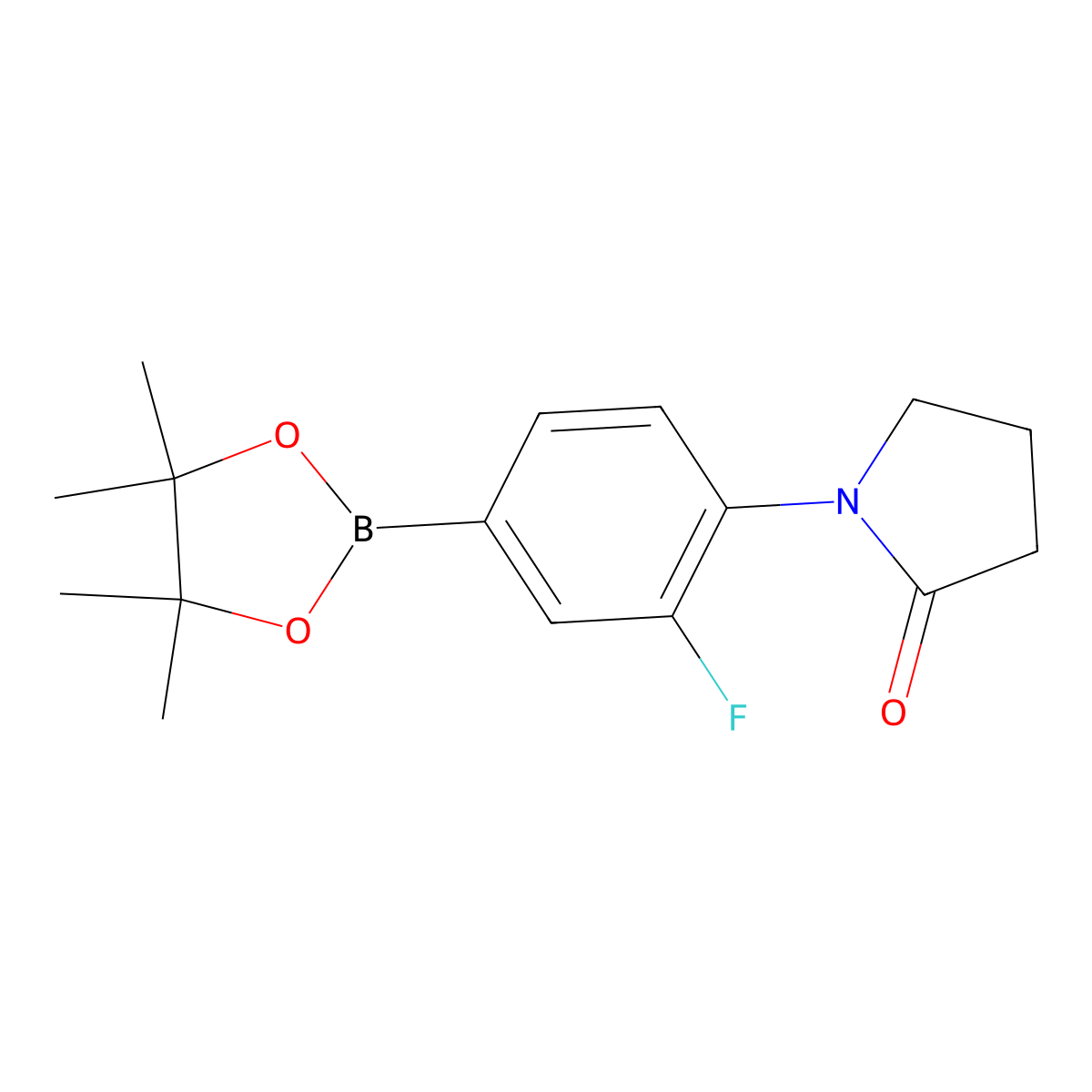 (3-Fluoro-4-(2-oxopyrrolidin-1-YL)phenyl)boronic acid pinacol ester molecular structure, CAS 1002309-11-6