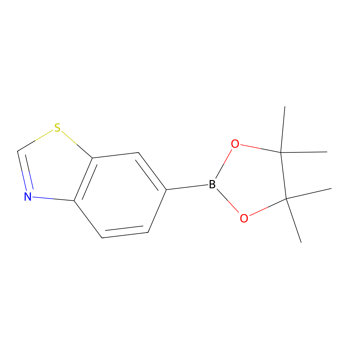 6-(Tetramethyl-1,3,2-dioxaborolan-2-yl)-1,3-benzothiazole molecular structure, CAS 1002309-47-8