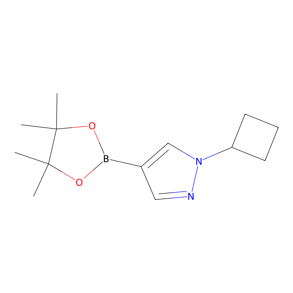 1-Cyclobutyl-4-(4,4,5,5-tetramethyl-1,3,2-dioxaborolan-2-yl)-1H-pyrazole molecular structure, CAS 1002309-48-9