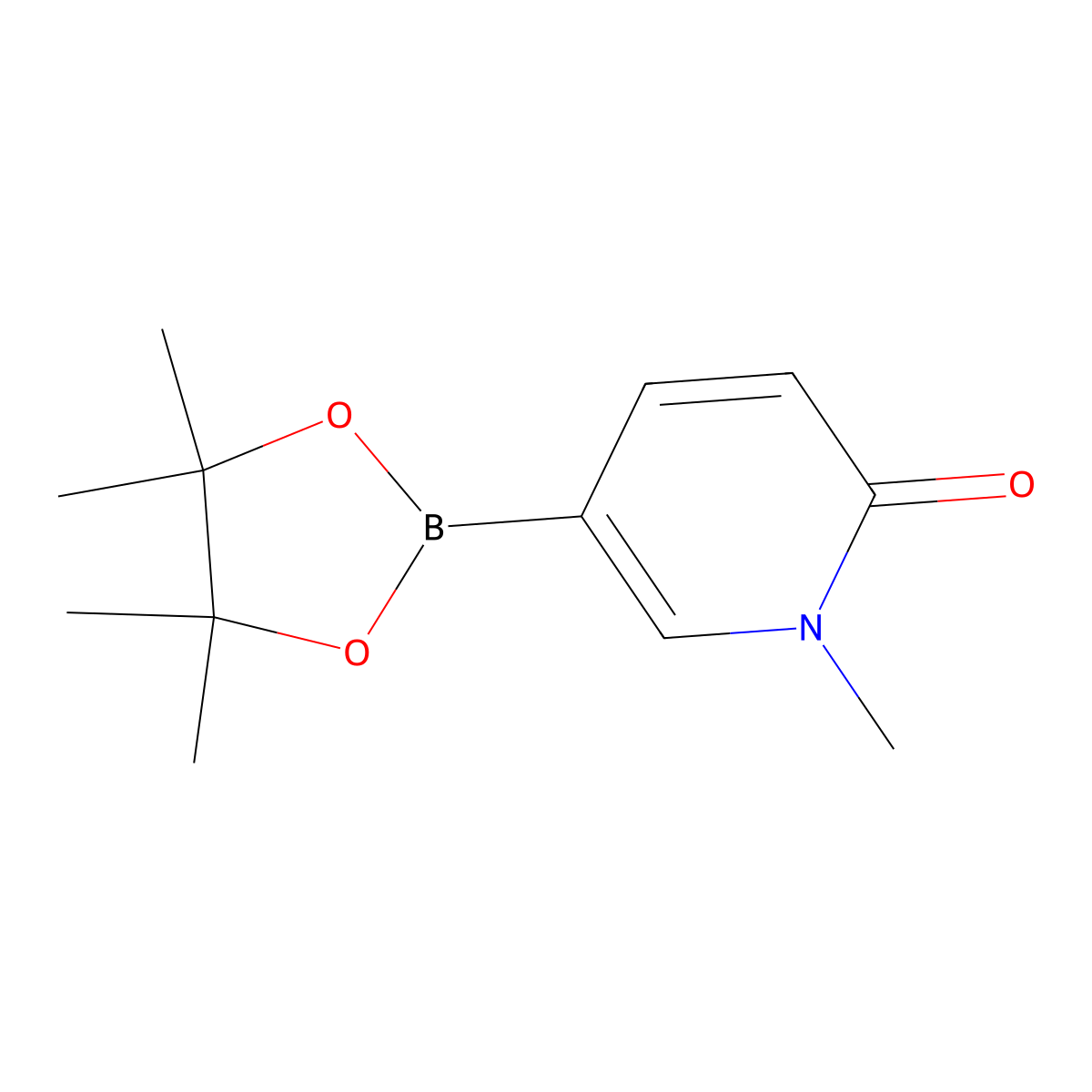 1-Methyl-5-(4,4,5,5-tetramethyl-1,3,2-dioxaborolan-2-yl)pyridin-2(1H)-one molecular structure, CAS 1002309-52-5