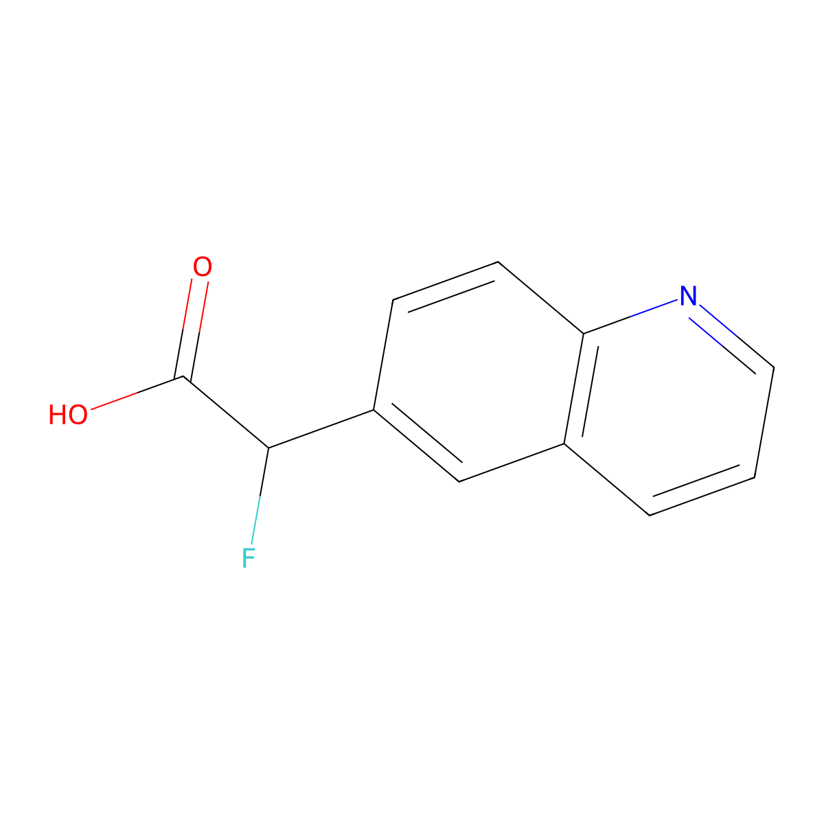 2-Fluoro-2-(quinolin-6-yl)acetic acid molecular structure, CAS 1002309-69-4