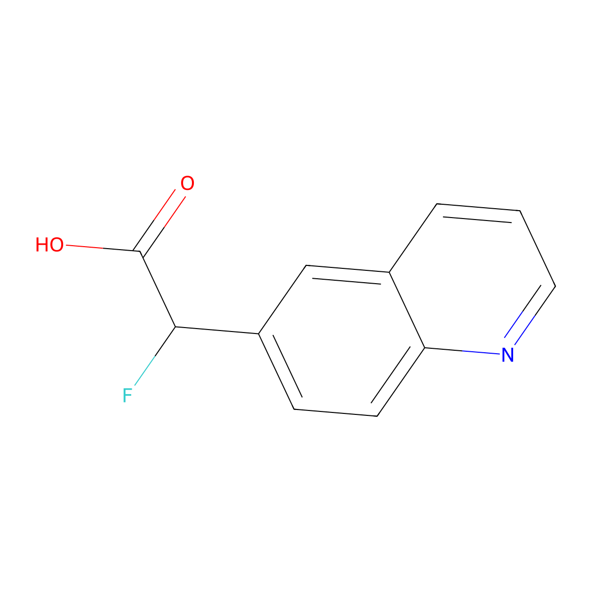 2-Fluoro-2-(quinolin-6-yl)acetic acid molecular structure, CAS 1002309-69-4