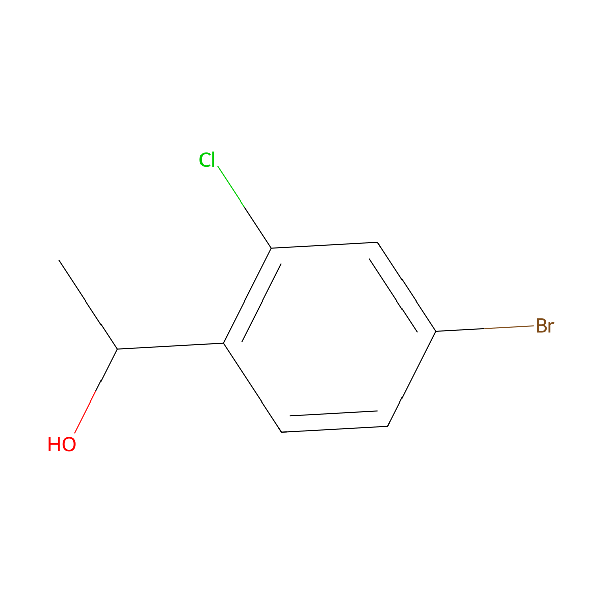 1-(4-Bromo-2-chlorophenyl)ethanol molecular structure, CAS 1002309-96-7