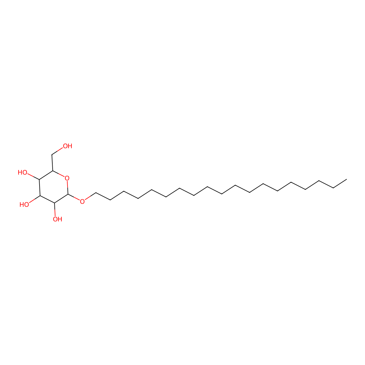 Nonadecyl D-glucoside molecular structure, CAS 100231-67-2