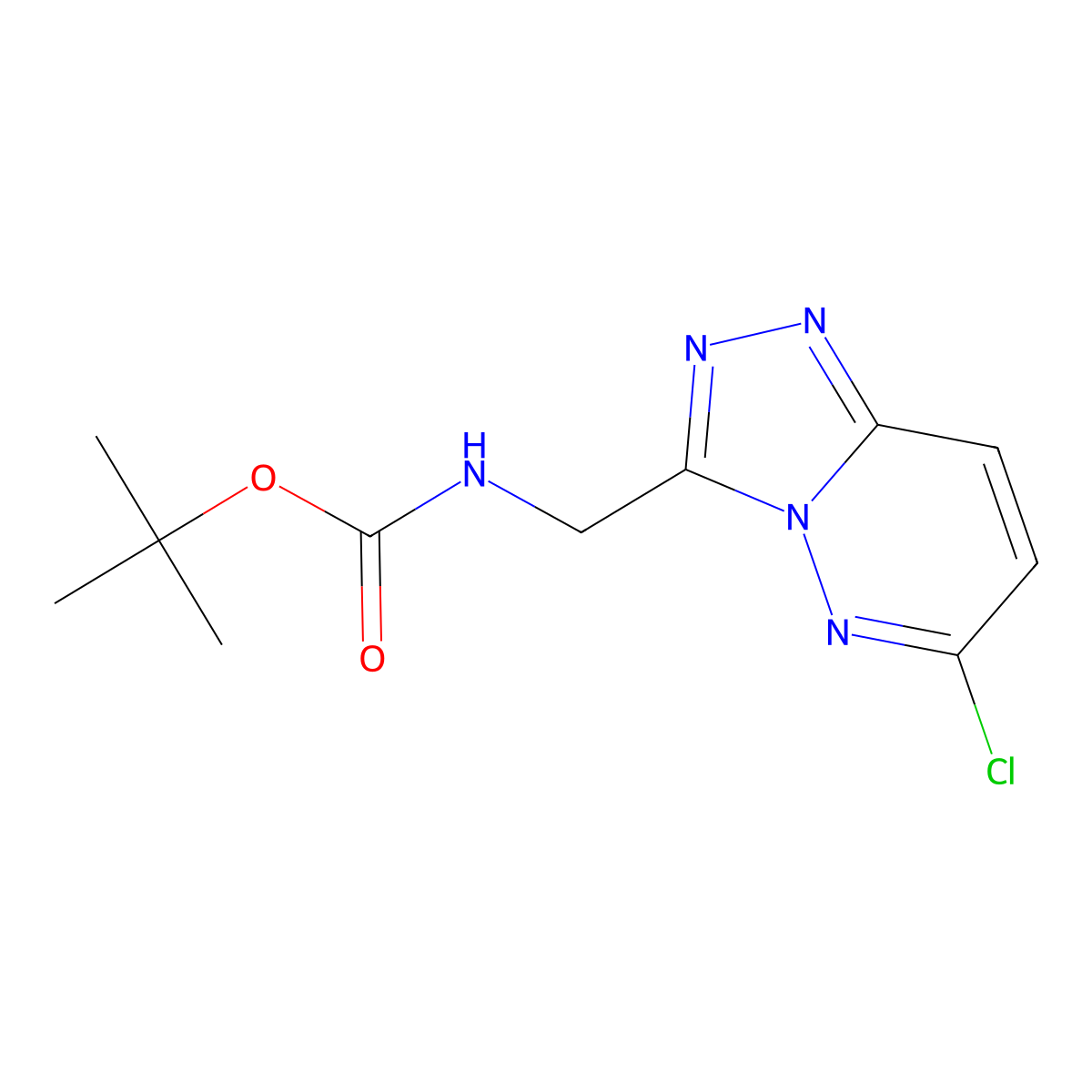 tert-Butyl ((6-chloro-[1,2,4]triazolo[4,3-b]pyridazin-3-yl)methyl)carbamate molecular structure, CAS 1002310-30-6