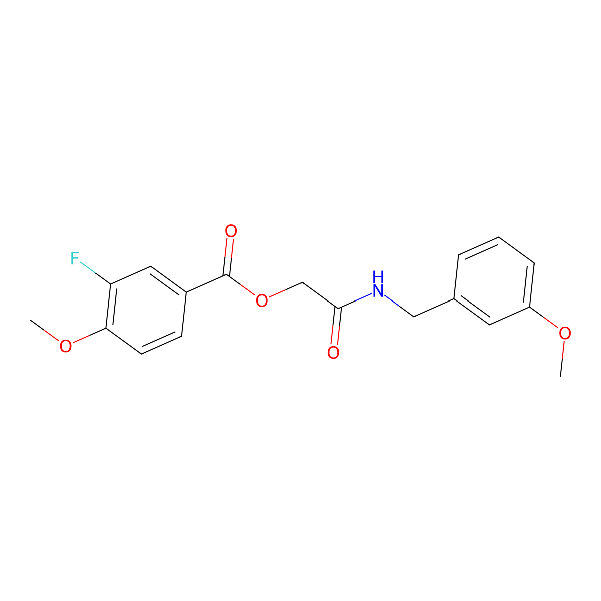 2-[(3-Methoxybenzyl)amino]-2-oxoethyl 3-fluoro-4-methoxybenzoate molecular structure, CAS 1002310-33-9
