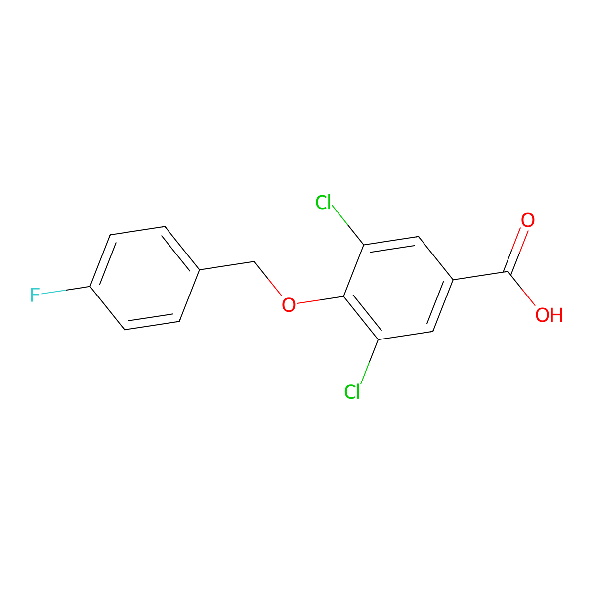 3,5-dichloro-4-[(4-fluorophenyl)methoxy]benzoic Acid molecular structure, CAS 1002312-85-7
