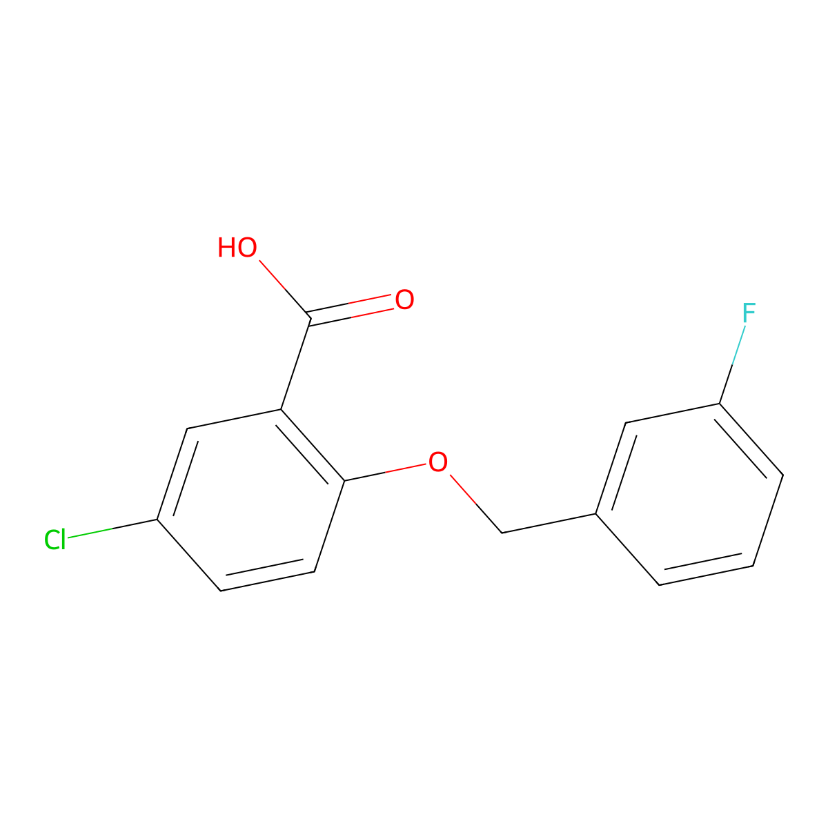 5-Chloro-2-[(3-fluorobenzyl)oxy]benzoic acid molecular structure, CAS 1002312-89-1
