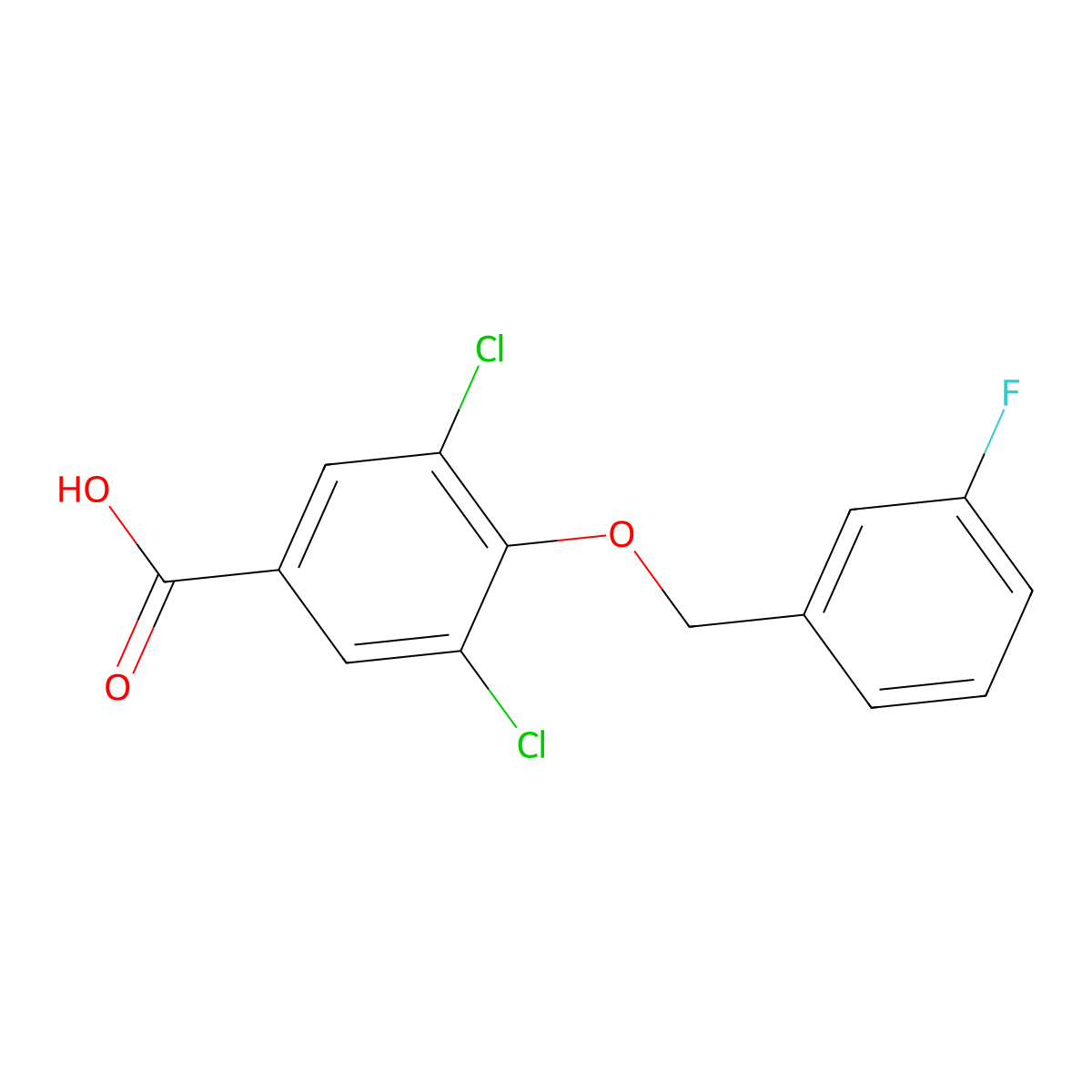 3,5-dichloro-4-[(3-fluorophenyl)methoxy]benzoic Acid molecular structure, CAS 1002312-95-9