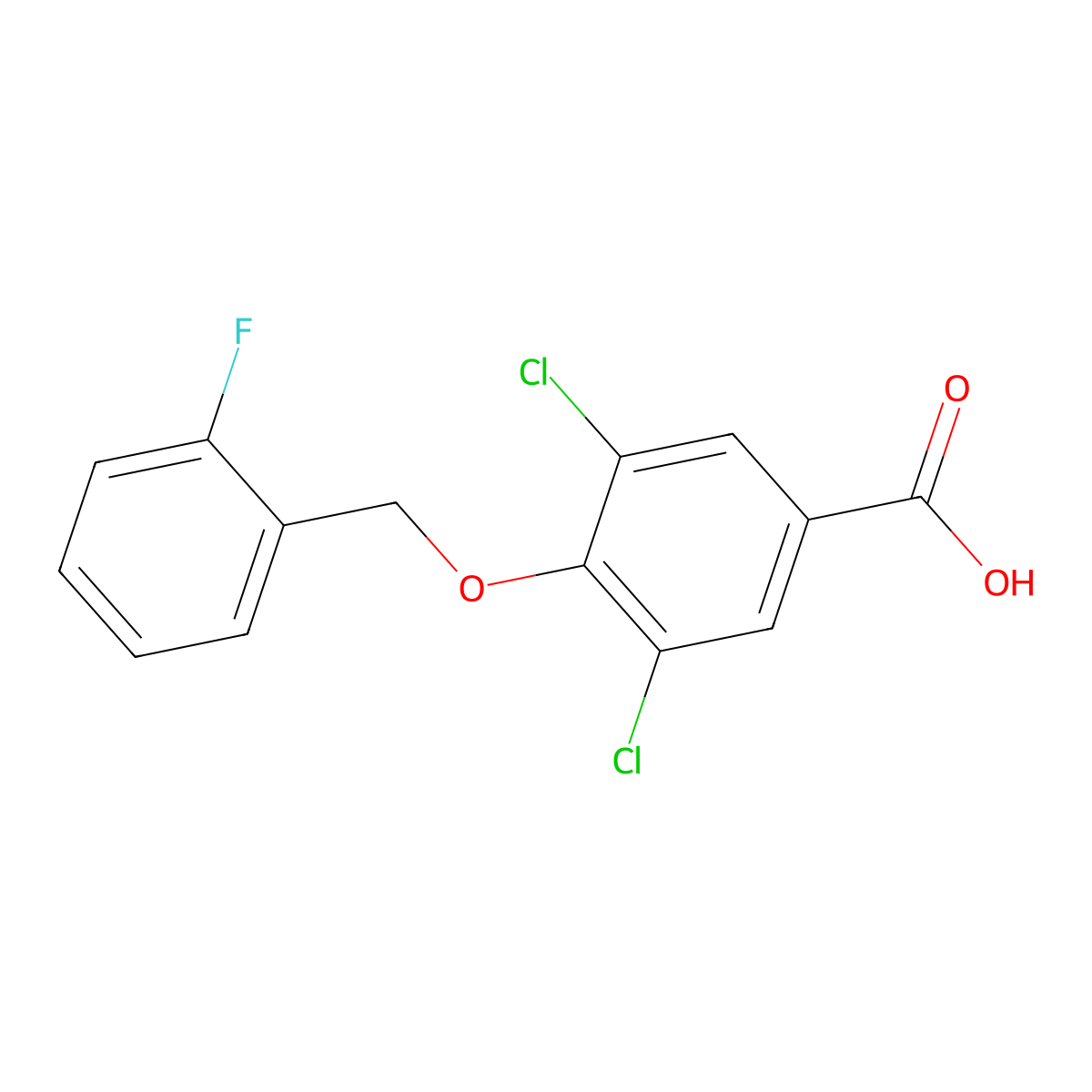 3,5-dichloro-4-[(2-fluorophenyl)methoxy]benzoic Acid molecular structure, CAS 1002312-99-3
