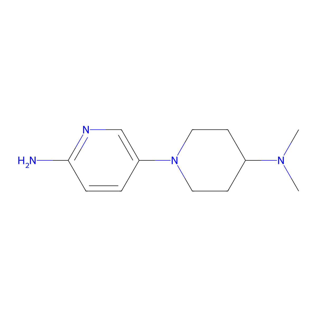5-(4-(Dimethylamino)piperidin-1-yl)pyridin-2-amine molecular structure, CAS 1002317-13-6