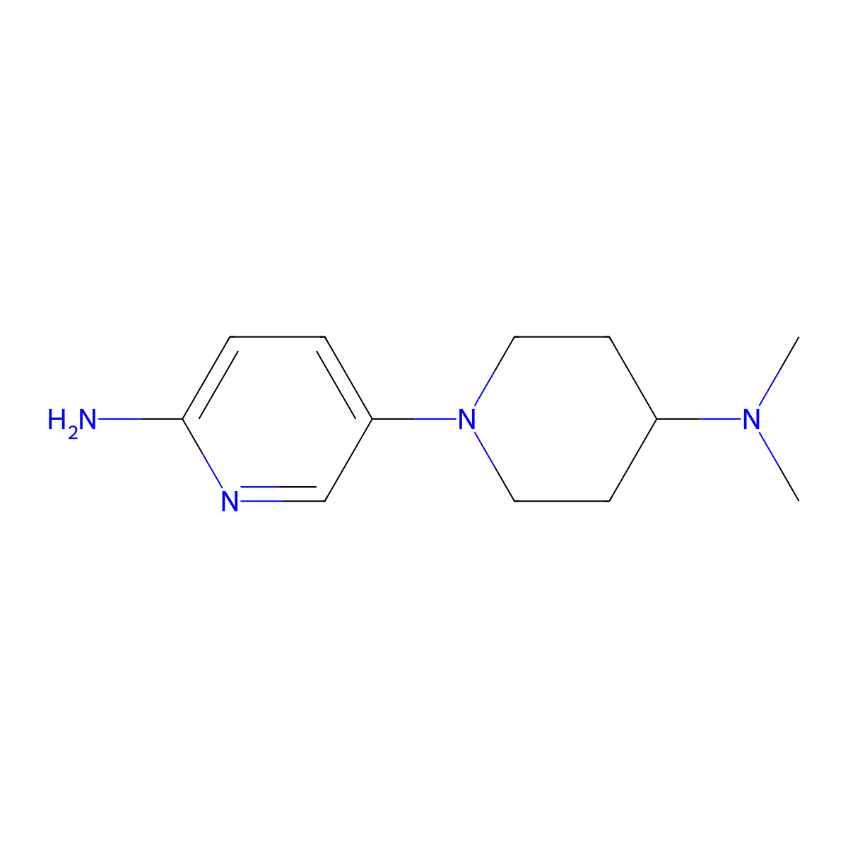 5-(4-(Dimethylamino)piperidin-1-yl)pyridin-2-amine molecular structure, CAS 1002317-13-6