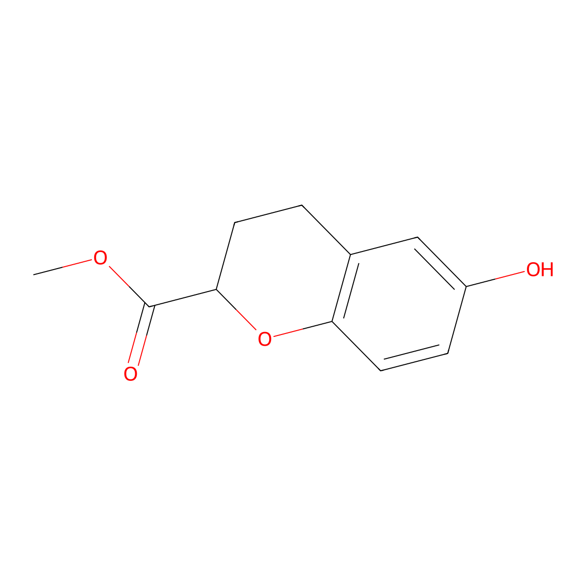 methyl 6-hydroxy-3,4-dihydro-2H-1-benzopyran-2-carboxylate molecular structure, CAS 1002322-31-7