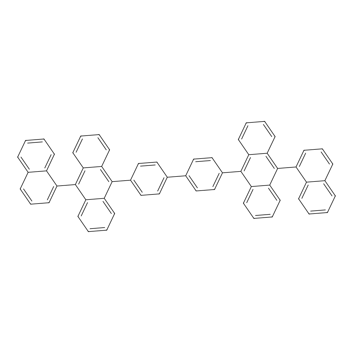 4,4'-Bis(10-(naphthalen-1-yl)anthracen-9-yl)-1,1'-biphenyl molecular structure, CAS 1002328-32-6