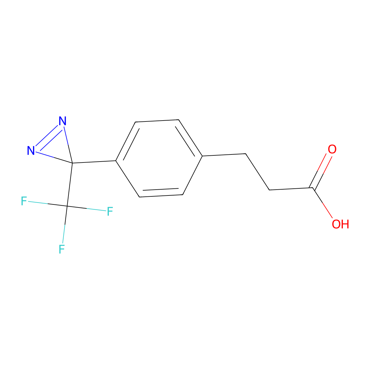 4-(3-(Trifluoromethyl)-3H-diazirin-3-YL)-benzenepropanoic acid molecular structure, CAS 1002328-44-0