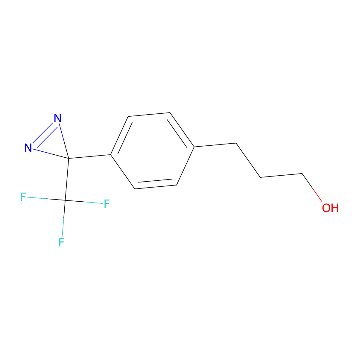 3-(4-(3-(Trifluoromethyl)-3H-diazirin-3-yl)phenyl)propan-1-ol molecular structure, CAS 1002328-50-8