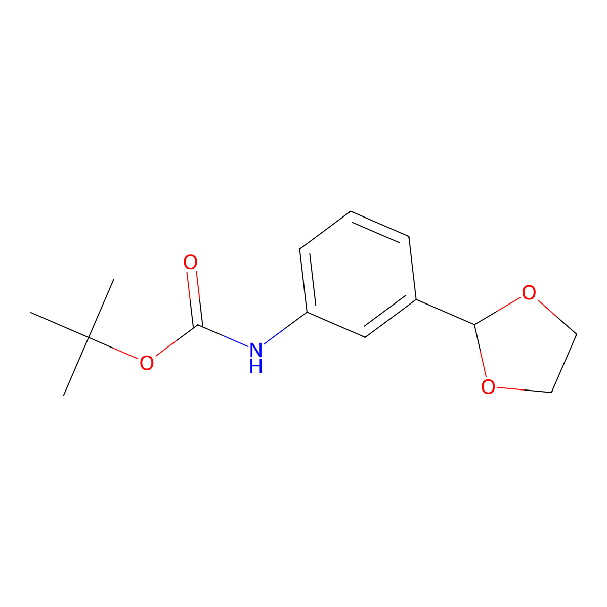 tert-butyl N-[3-(1,3-dioxolan-2-yl)phenyl]carbamate molecular structure, CAS 1002330-83-7