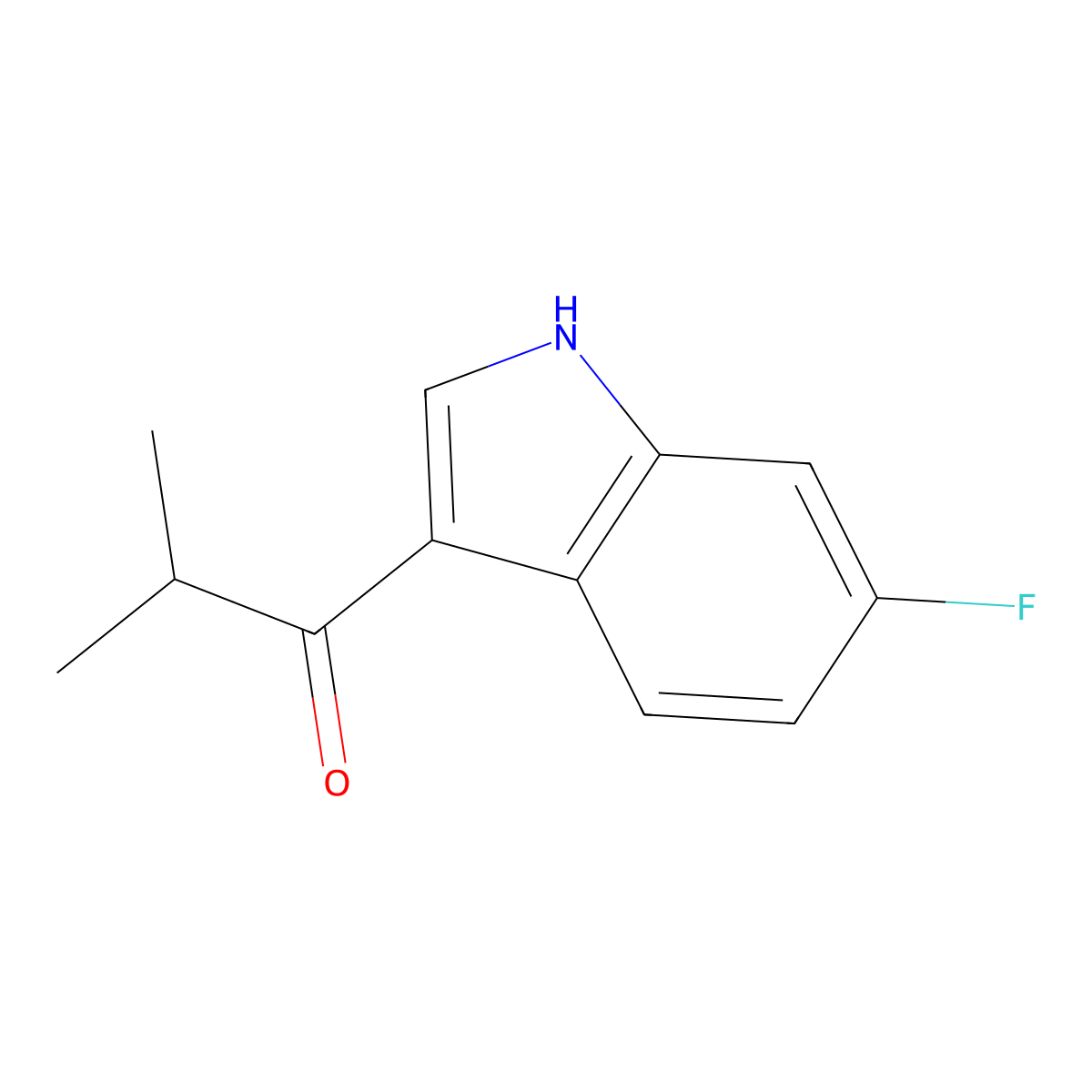 1-(6-fluoro-1H-indol-3-yl)-2-methylpropan-1-one molecular structure, CAS 1002331-97-6