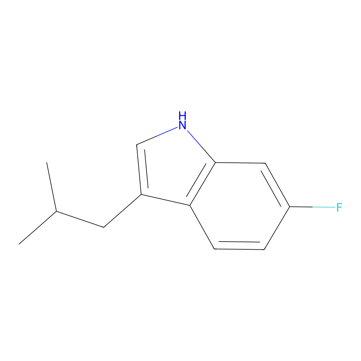 6-Fluoro-3-isobutyl-1H-indole molecular structure, CAS 1002332-01-5