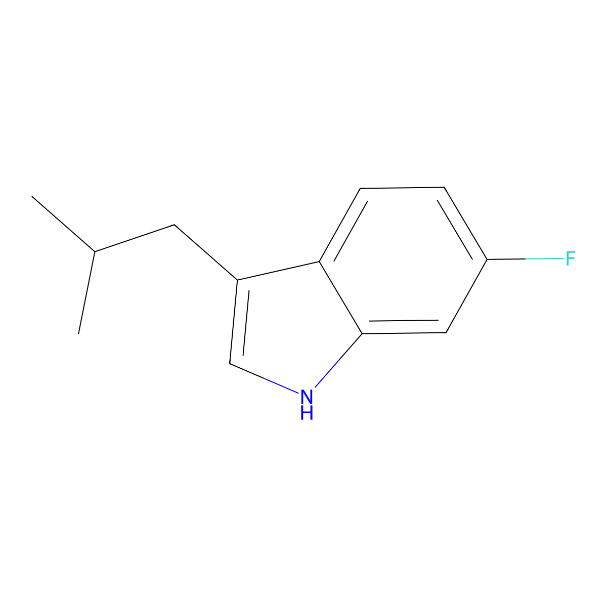 6-Fluoro-3-isobutyl-1H-indole molecular structure, CAS 1002332-01-5
