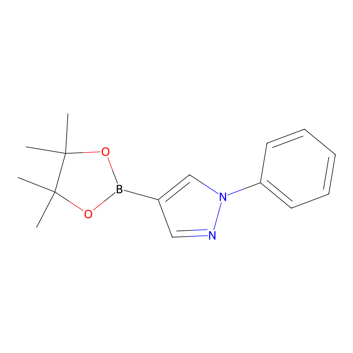 1-phenyl-4-(4,4,5,5-tetramethyl-1,3,2-dioxaborolan-2-yl)-1H-pyrazole molecular structure, CAS 1002334-12-4