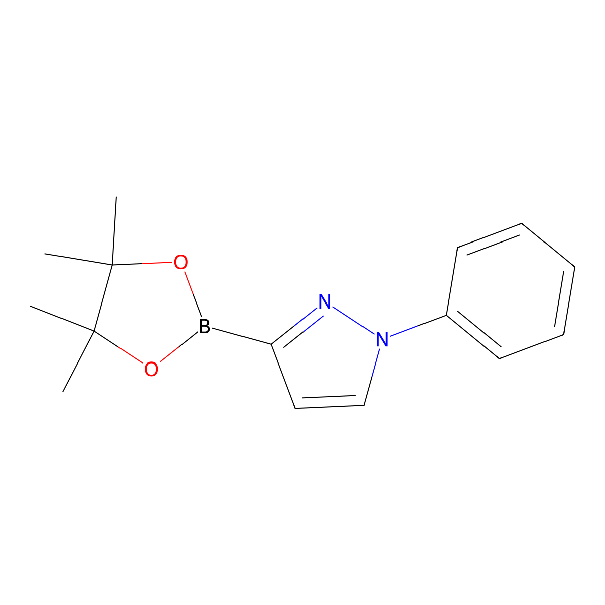 1-Phenyl-3-(4,4,5,5-tetramethyl-1,3,2-dioxaborolan-2-yl)-1H-pyrazole molecular structure, CAS 1002334-13-5