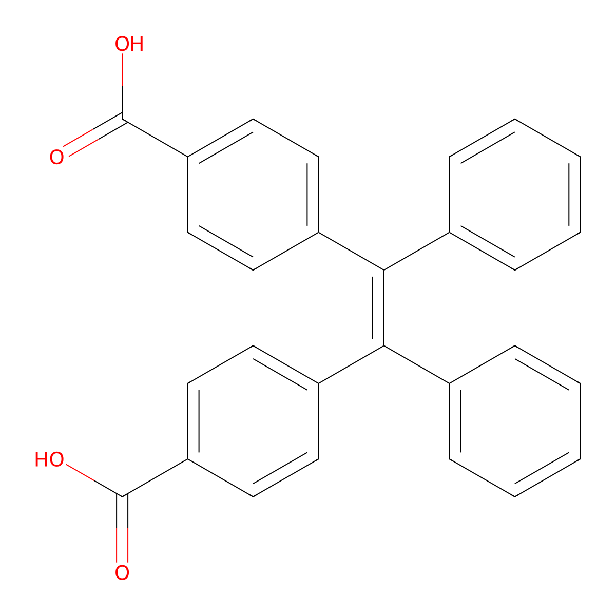 4,4'-(1,2-Diphenylethene-1,2-diyl)dibenzoic acid molecular structure, CAS 1002339-79-8