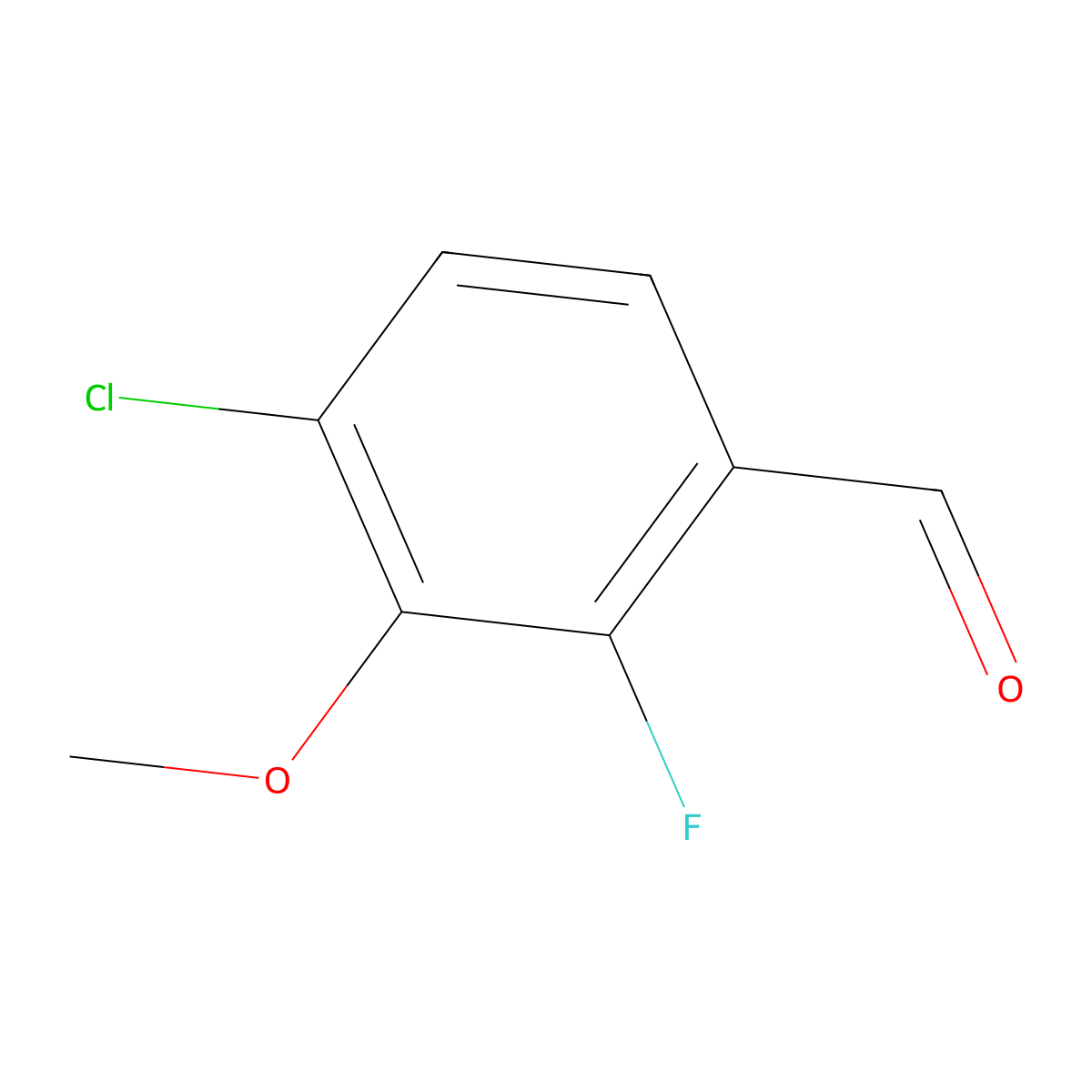 4-Chloro-2-fluoro-3-methoxybenzaldehyde molecular structure, CAS 1002344-97-9
